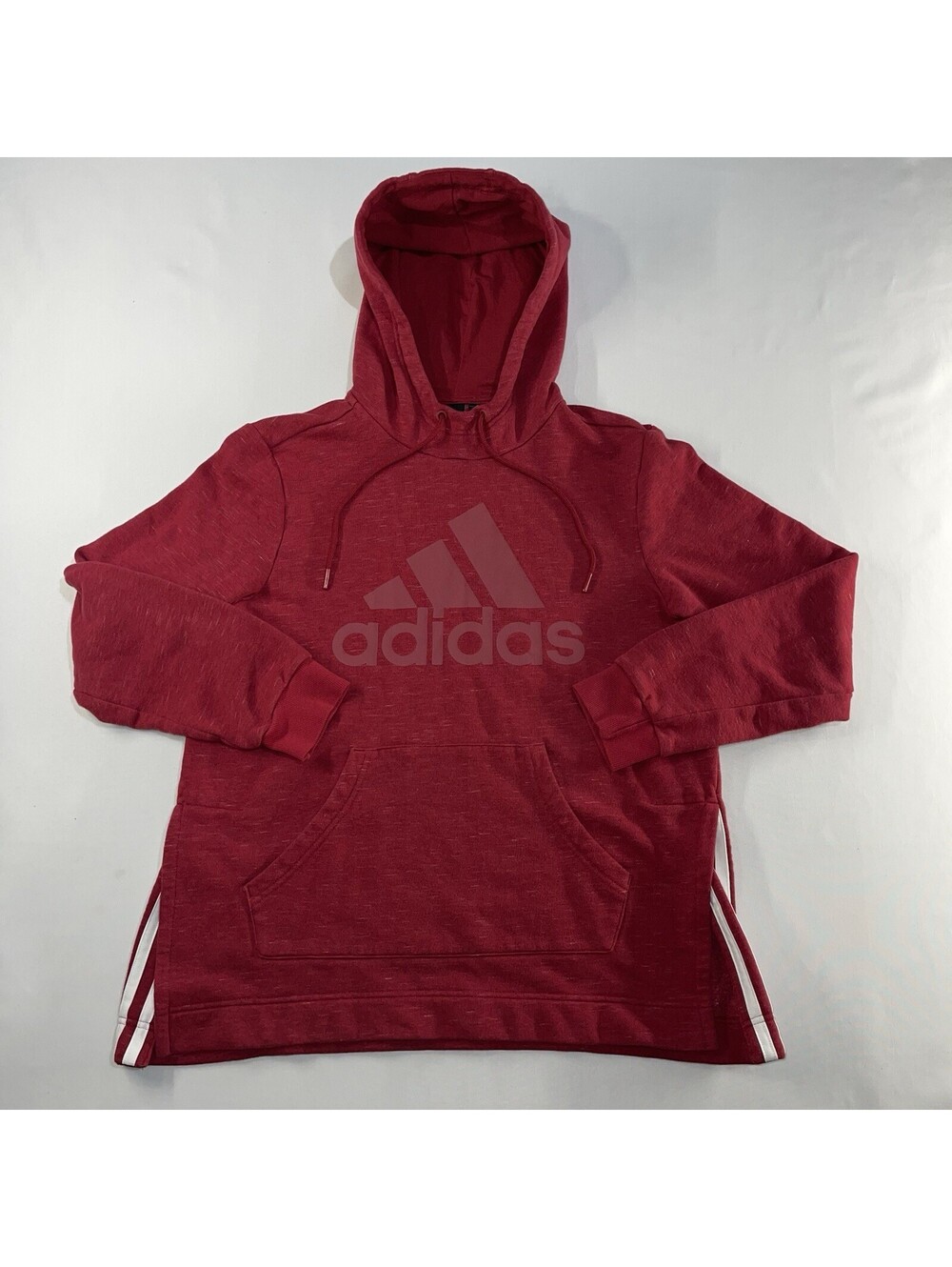 Adidas Sweater Womens Small Heather Red Pink Sweatshirt Hoodie Pullover Fleece